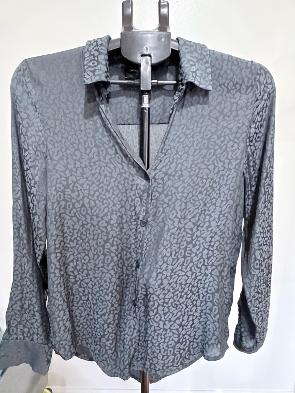 David Lerner Black Long-Sleeve Button Shirt